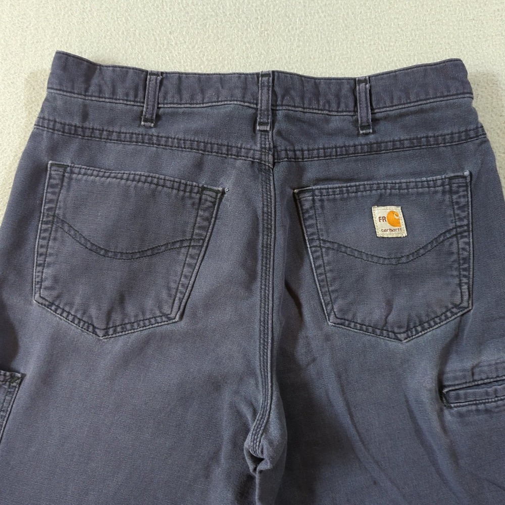 Carhartt FR Work Pants Mens 33x36 Navy Blue Flame Resistant Loose Fit Soft